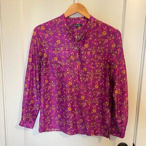 Soeur 100% Silk Floral Blouse EU sz 34 LIKE NEW